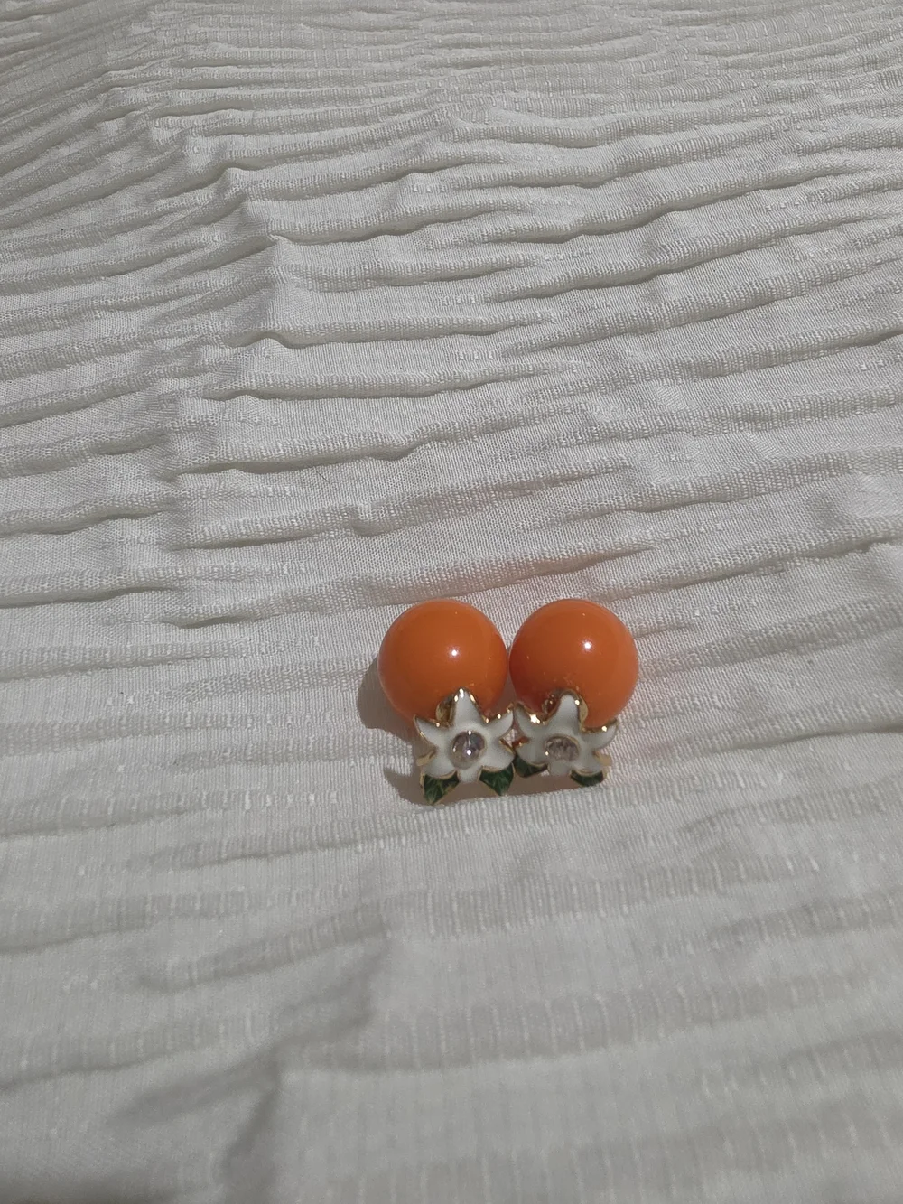 Kate Spade Orange Blossom Bead Flower Stud Earrings